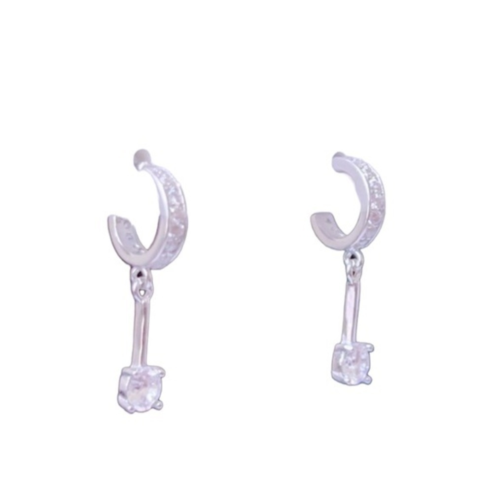 Sterling silver C-hoop earrings - Picture 11 of 11